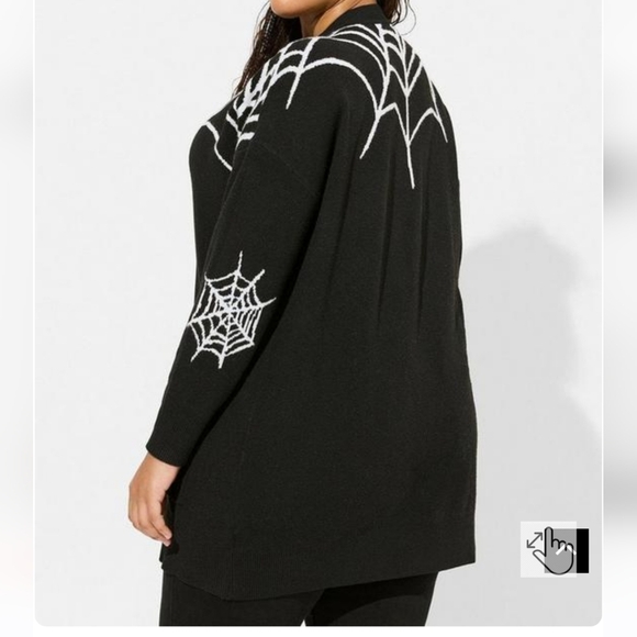🆕️🕸🕷 2X BLACK SPIDER & WEB LUXE COZY BOYFRIEND CARDIGAN🕷🕸 - Picture 3 of 5